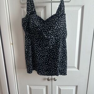Swimsuits For All Black and White Dotted Camisole